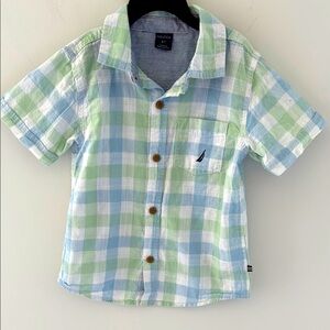 Nautica Kids Green and Blue Plaid Shirt size 4T